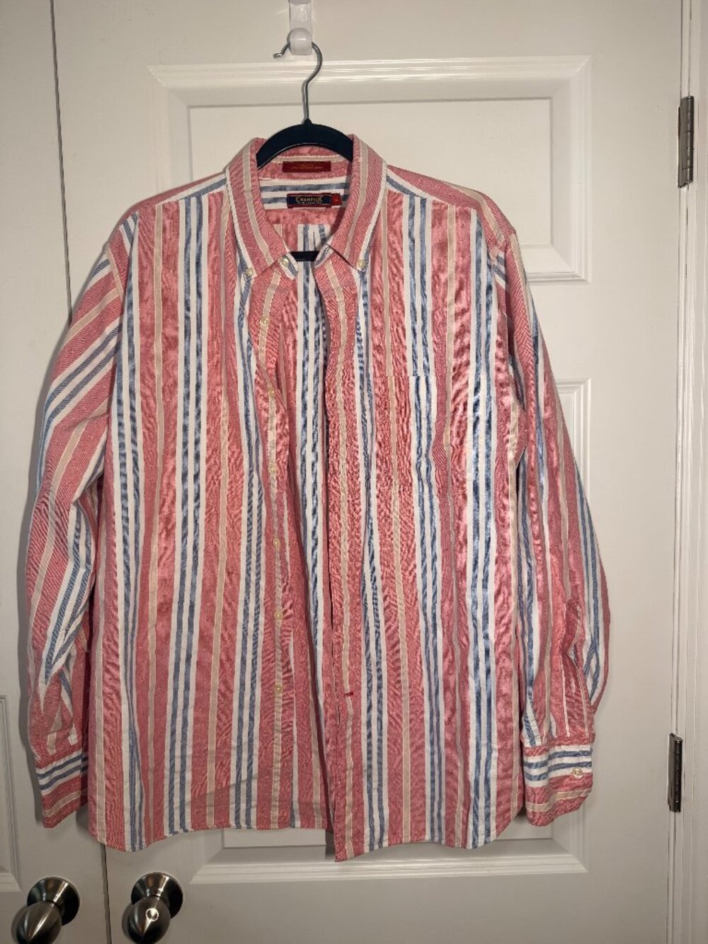 Cremieux Cotton Long Sleeve Button-Down Shirt | size XL